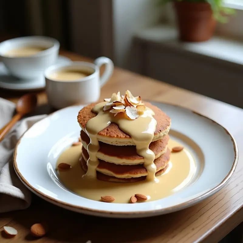 Tortitas de Trigo Sarraceno con Crema de Almendras: Desayuno Francés Keto y Sin Lactosa