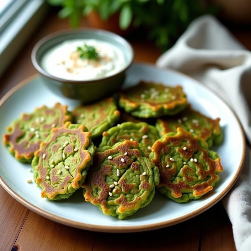 Tortitas Verdes de Arugula y Espinaca en Airfryer: Receta Rápida y Alta en Hierro