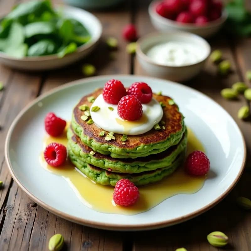 Tortitas Verdes de Pistacho y Espinaca: Receta Fit y Sin Harina en 15 Minutos