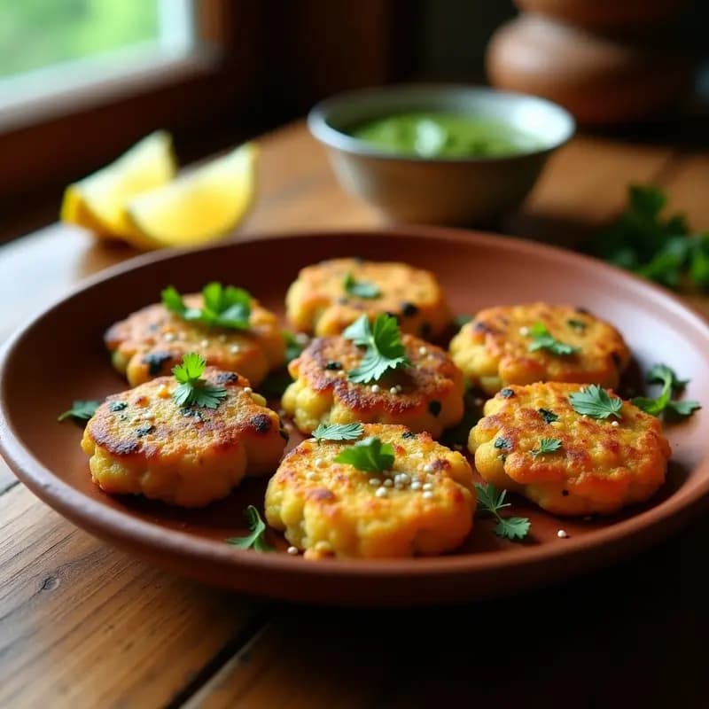 Tortitas de Verduras Hindúes Masala: Receta Vegana y Sin Gluten en 20 Minutos