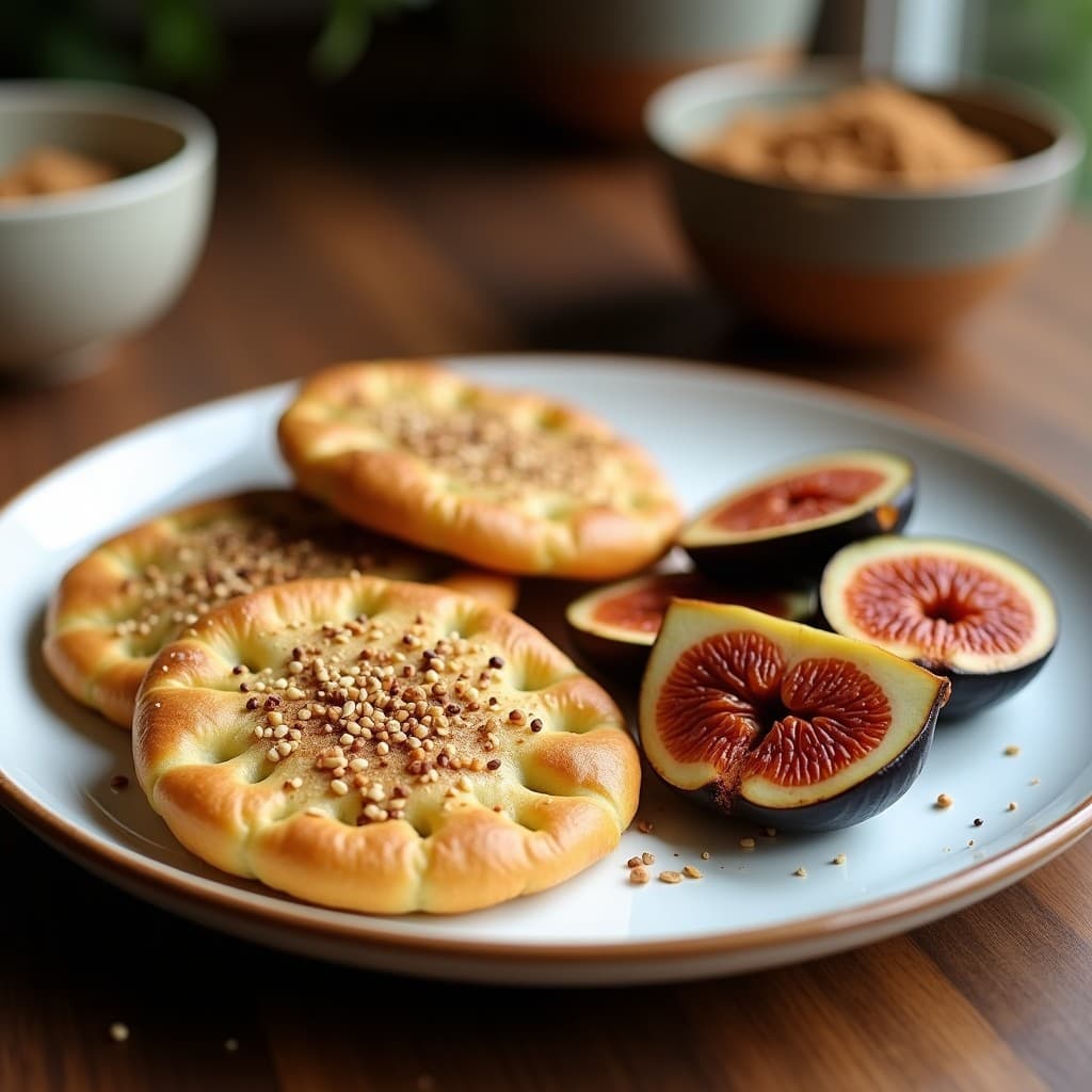 Tortitas de Zaatar con Higos Caramelizados: Receta Árabe Rápida y Sin Horno