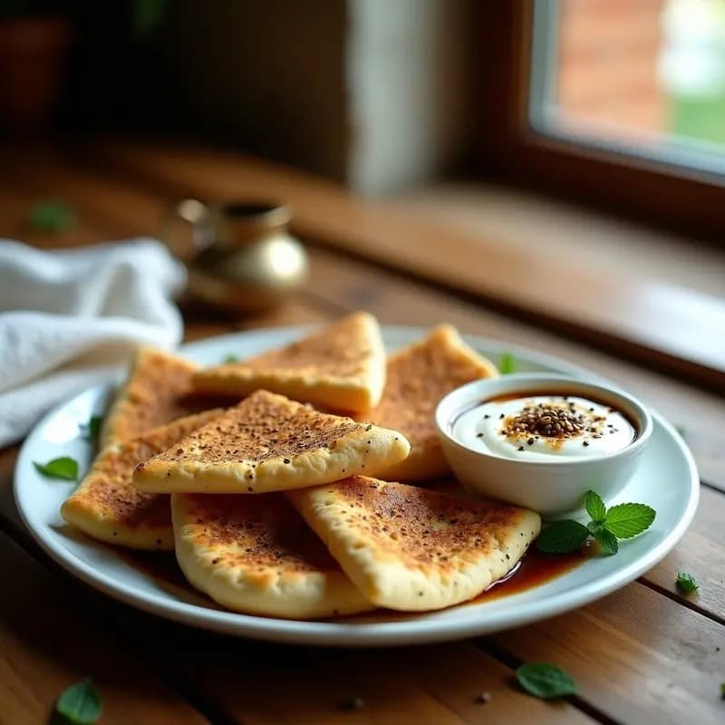 Tortitas de Zaatar con Pan de Sirope de Dátil: Receta Árabe Express sin Horno