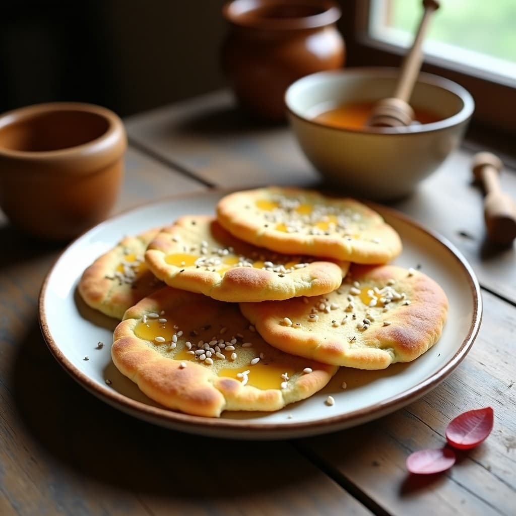 Tortitas de Zaatar con Panela y Miel: Receta Árabe Express en 15 Minutos