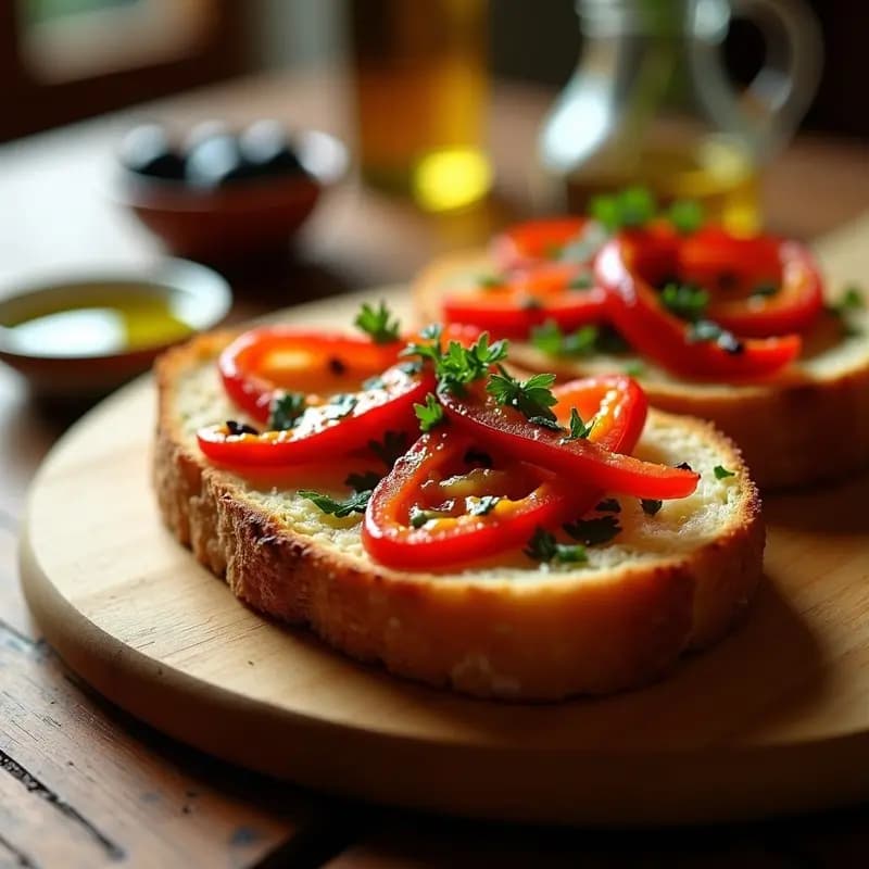 Tosta de Anchoas y Pimientos Asados: Aperitivo Andaluz Rápido y Sabroso