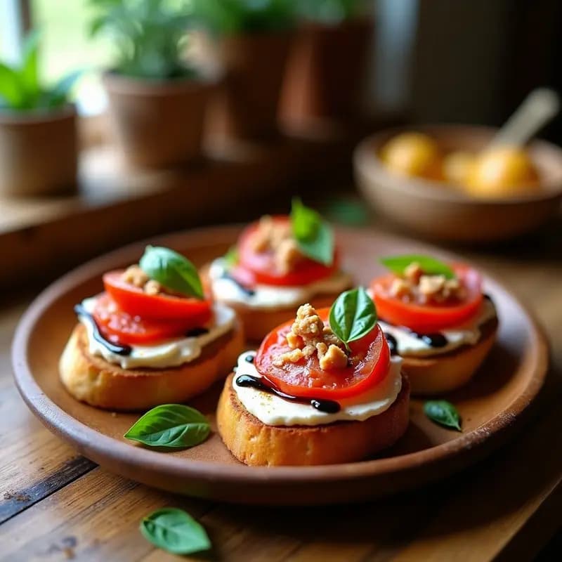 Tosta Catalana con Tomate, Jamón y Queso de Cabra: Aperitivo Fácil y Elegante