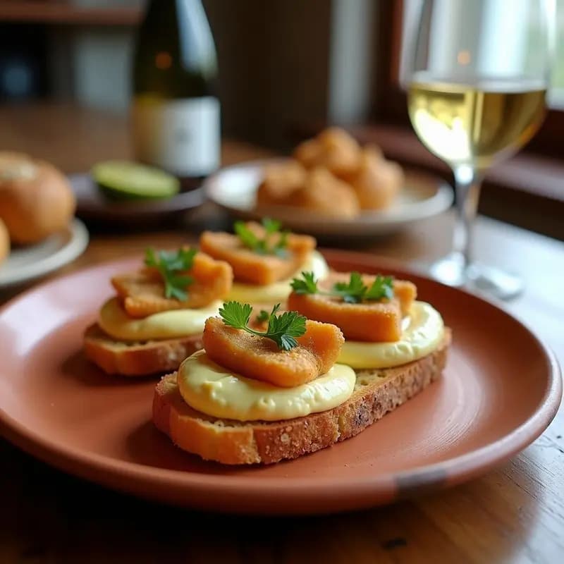 Tosta de pan de cristal con ancas de rana y alioli: Tapa innovadora de la huerta murciana