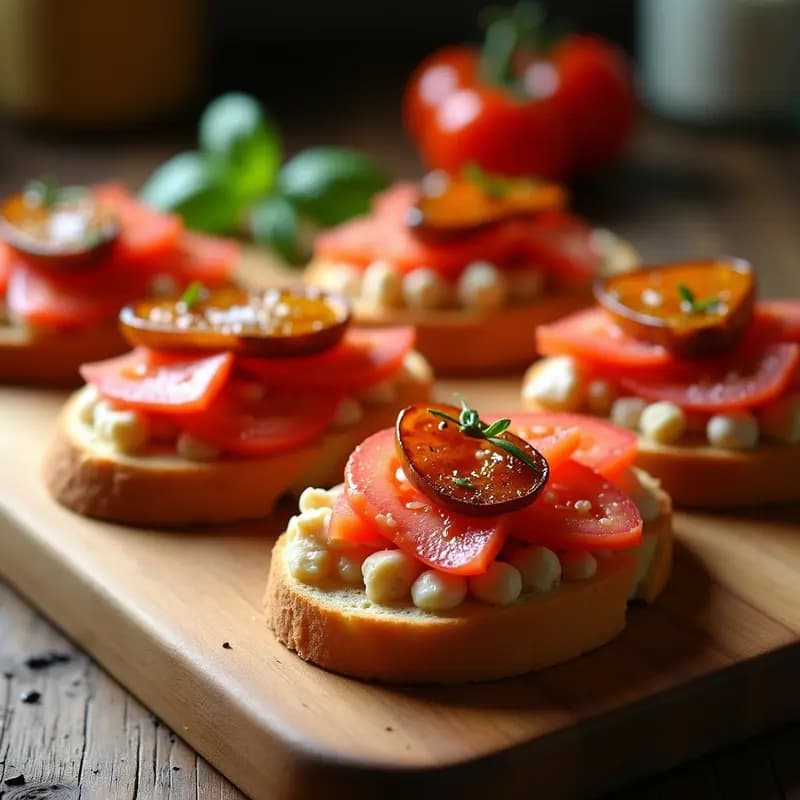 Tosta de Pan de Cristal con Tomate, Ventresca y Pimientos del Padrón: Entrante Vasco en 10 Minutos