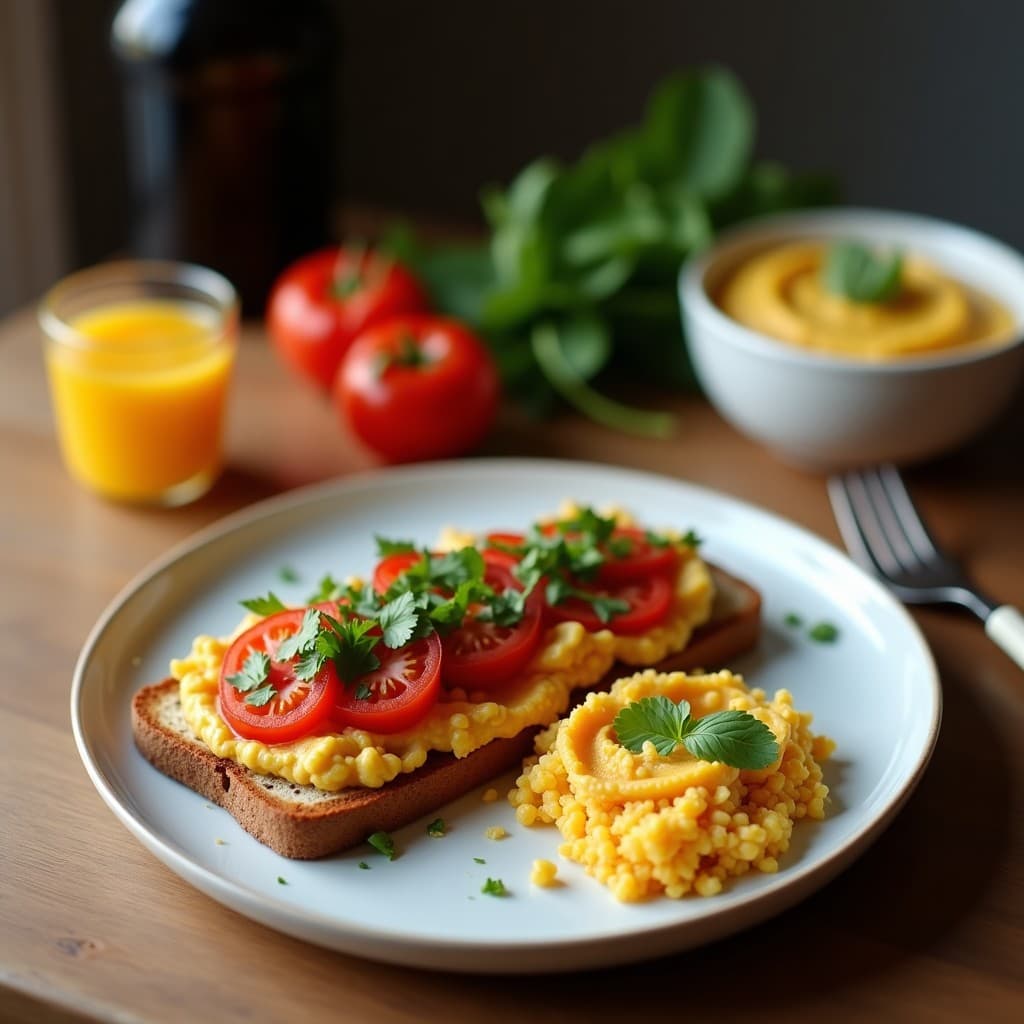 Tosta de Pan de Quinoa con Hummus de Lentillas y Rúcula: Desayuno Sin Gluten y Rico en Hierro