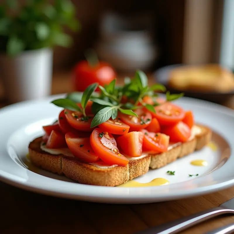 Tosta de Pan con Tomate, Anchoas y Pimienta de Cayena: Desayuno Mediterráneo en 5 Minutos