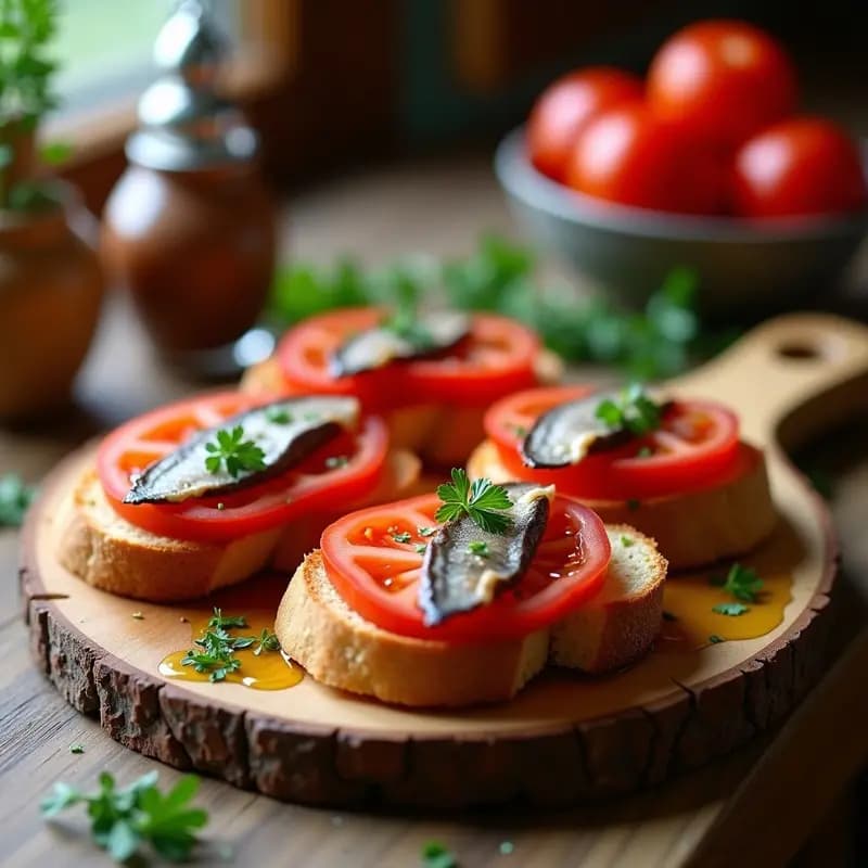 Tosta de Pan con Tomate y Anchoas: Receta Catalana Rápida y Salada