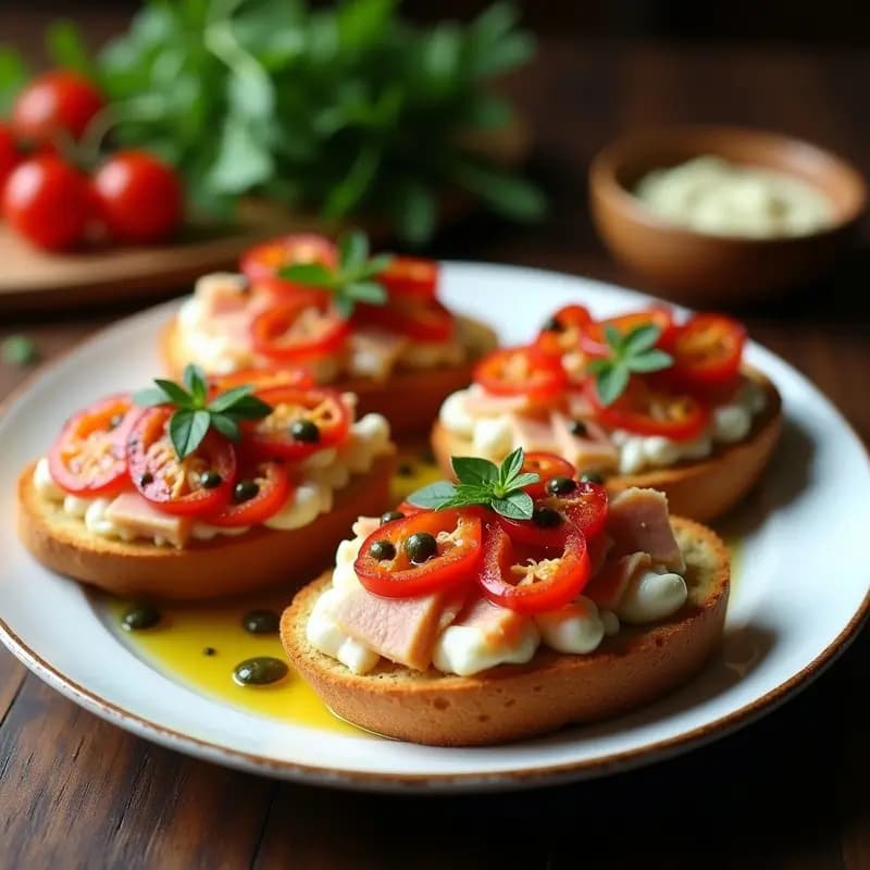 Tosta de Pan con Ventresca y Pimientos Asados: Entrante Rápido y Delicioso