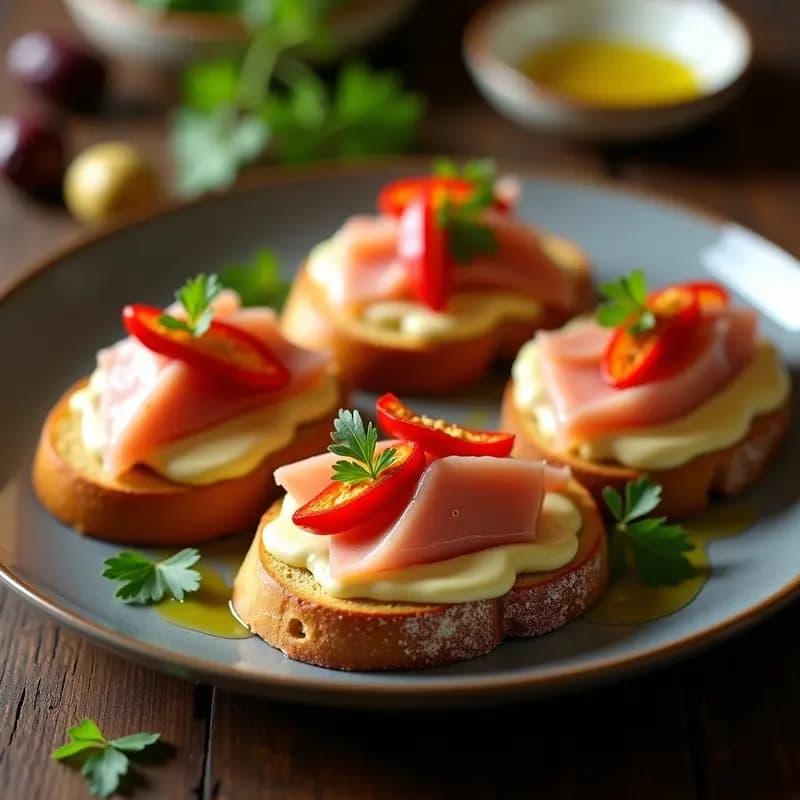 Tosta de Ventresca con Pimientos Asados y Alioli: Aperitivo Andaluz Gourmet en 10 Minutos