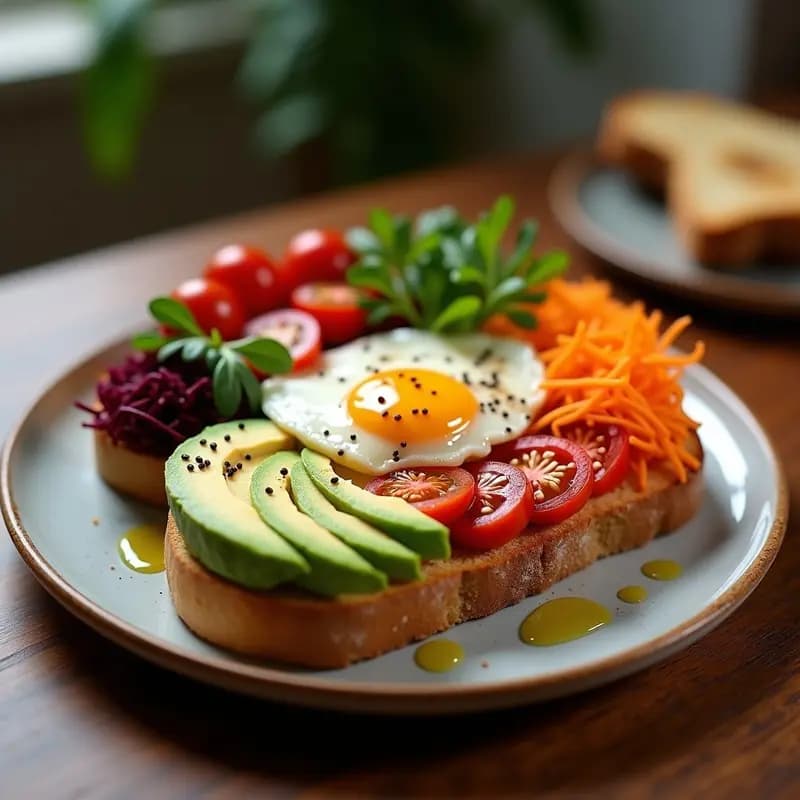 Tostada Arcoíris con Aguacate y Huevos: Receta Viral en 10 Minutos para Deslumbrar