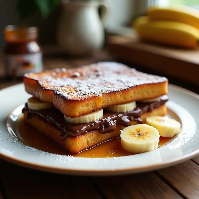 Tostada Francesa Rellena de Nutella y Plátano: Desayuno o Postre, Tú Decides