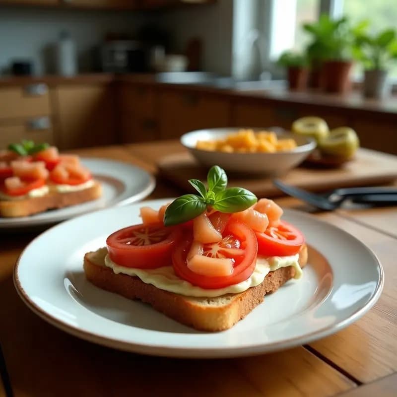 Tostada de Pan con Aceite y Tomate con Anchoas: Aperitivo Mediterráneo en 5 Minutos
