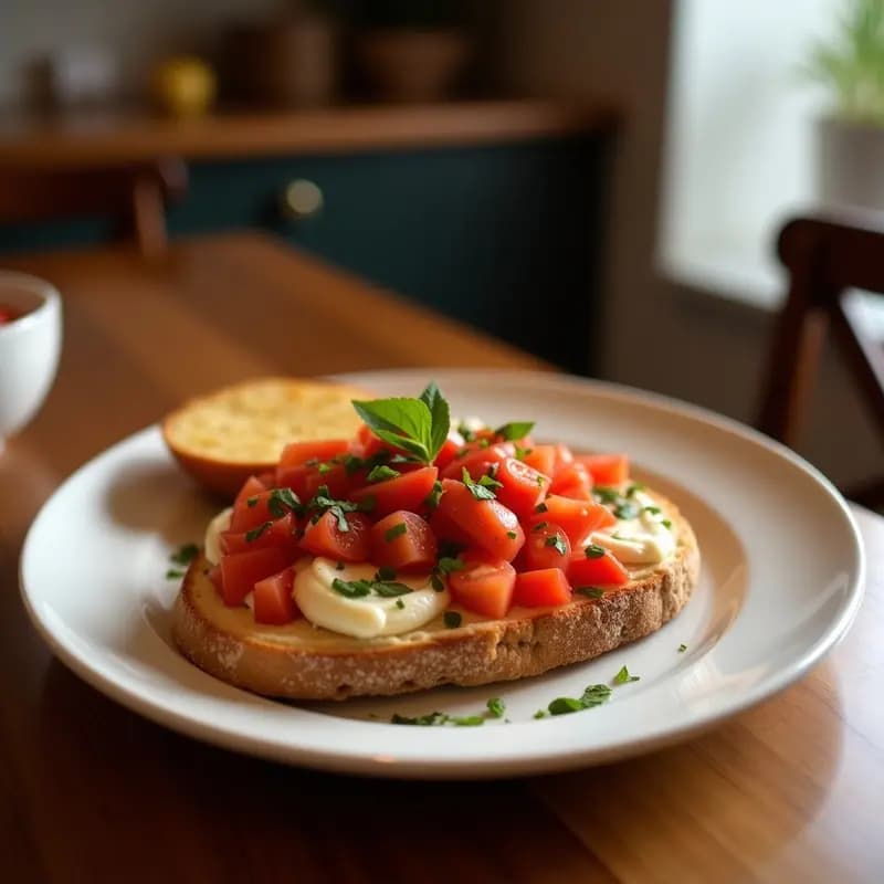 Tostada de pan de cristal con tomate y anchoas: Entrante catalán sin gluten
