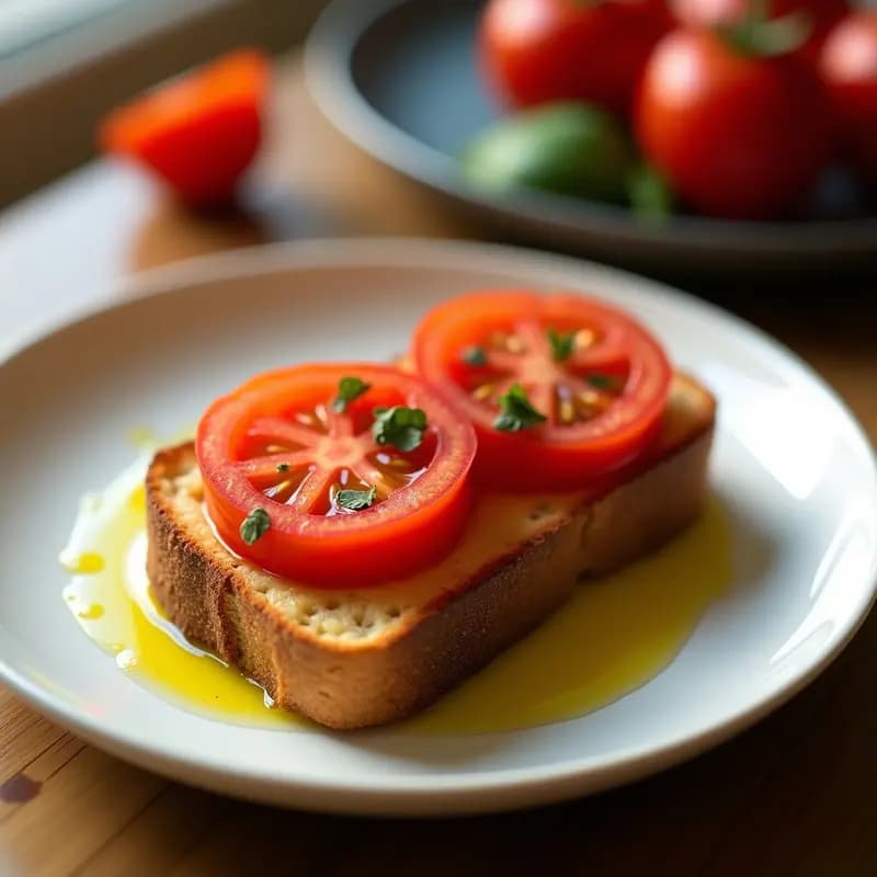 Tostada de Pan Rústico con Aceite, Ajo y Tomate: Receta de Always Breakfast