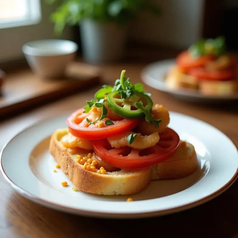 Tostada de Pan Tumaca con Atún y Pimientos Asados: Desayuno Mediterráneo en 5 Minutos