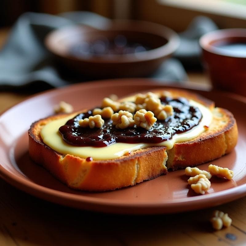 Tostada de Queso Rallado con Mermelada de Higo Negro: Postre Mexicano Tradicional en 15 Minutos