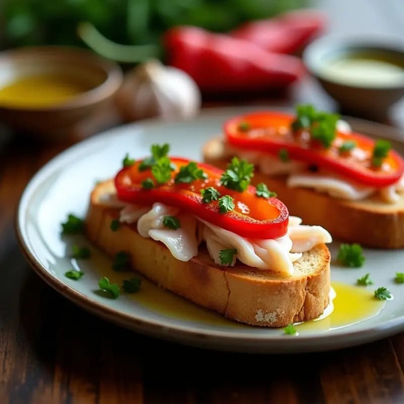 Tostada de Ventresca y Pimientos Asados: Aperitivo Rápido con Pan de Barrio