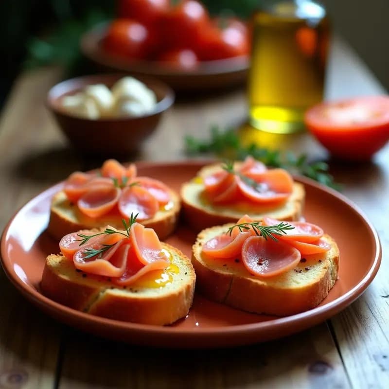 Tostadas de Aceite y Ajo con Tomate y Jamón: Desayuno Andaluz en 5 Minutos