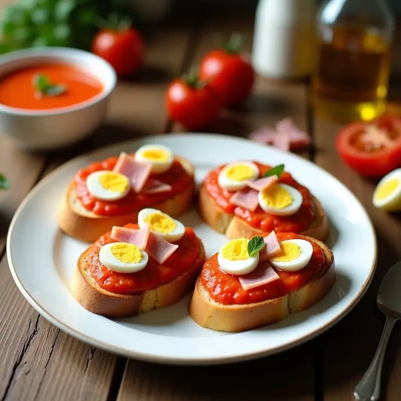 Tostadas con Aceite de Oliva Virgen Extra y Salmorejo: Desayuno Andaluz Refrescante