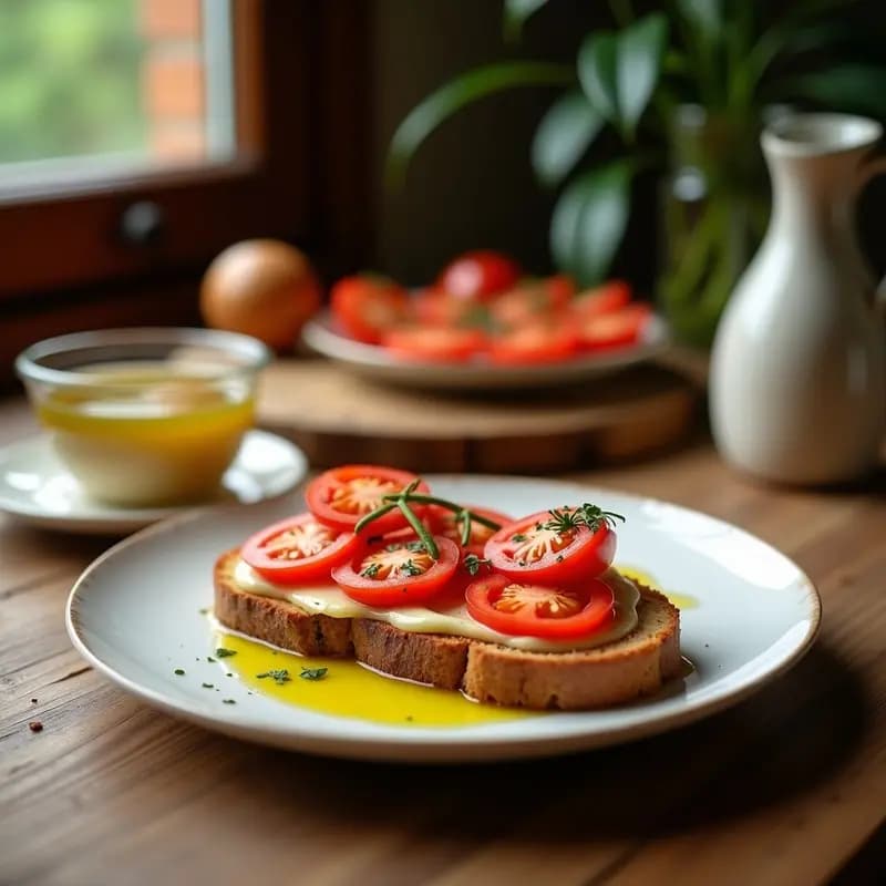 Tostadas con Aceite y Tomate: Desayuno Mediterráneo Sin Azúcar y Baja en Calorías
