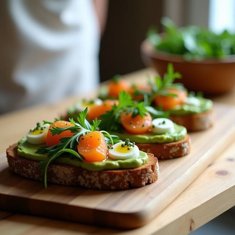 Tostadas de Aguacate y Huevas de Trucha con Eneldo: Aperitivo Escandinavo Rápido