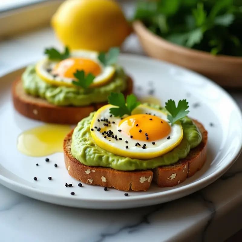 Tostadas de Aguacate con Huevo de Codorniz y Caviar de Limón: Desayuno Gourmet en 10 Minutos