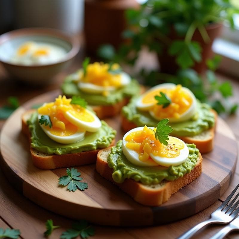 Tostadas de Aguacate y Huevo Escabeche: Desayuno Peruano Alto en Proteínas