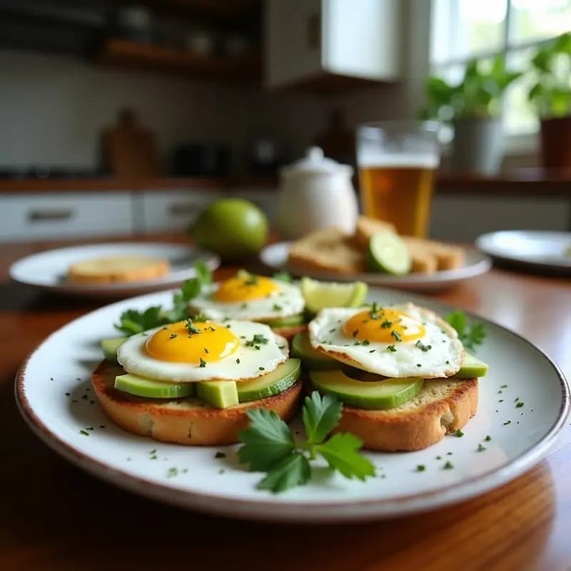 Tostadas con Aguacate, Huevo y Queso Fundido: Desayuno Mexicano para Empezar el Día con Energía