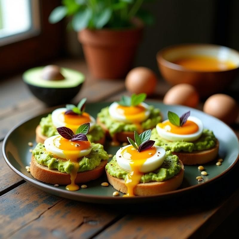 Tostadas de Aguacate y Huevos de Codorniz con Salsa de Aji Amarillo: Receta Colombiana en 15 Minutos