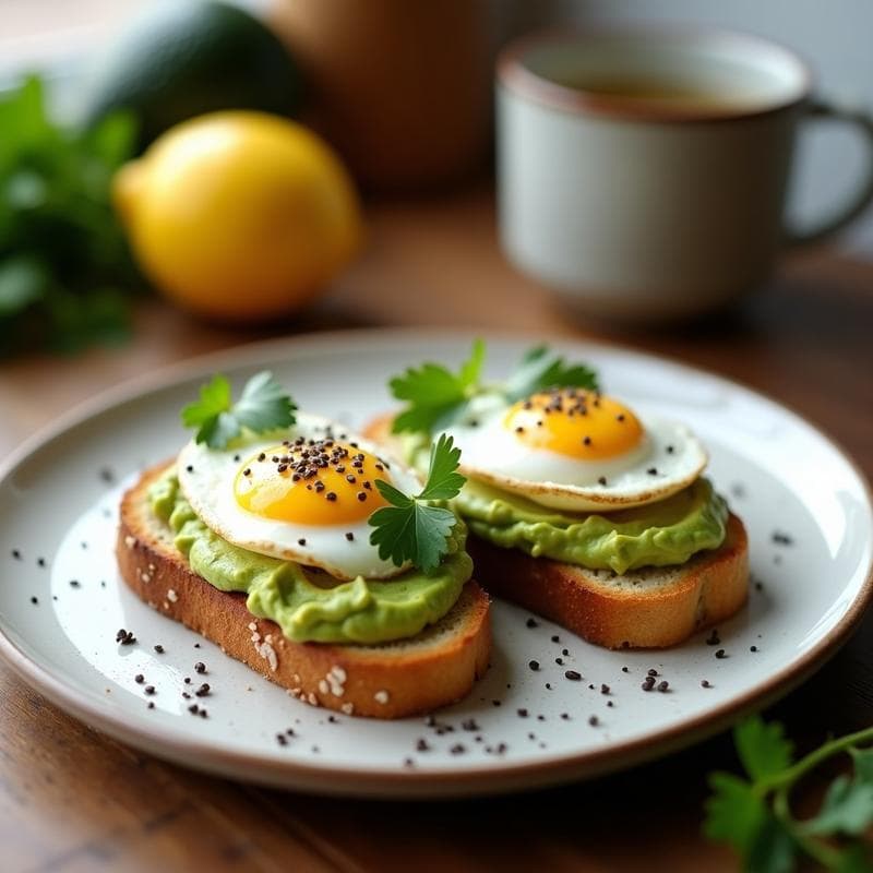 Tostadas de Aguacate y Huevos Pochados con Semillas de Chía: Desayuno Keto y Alto en Grasas Saludables