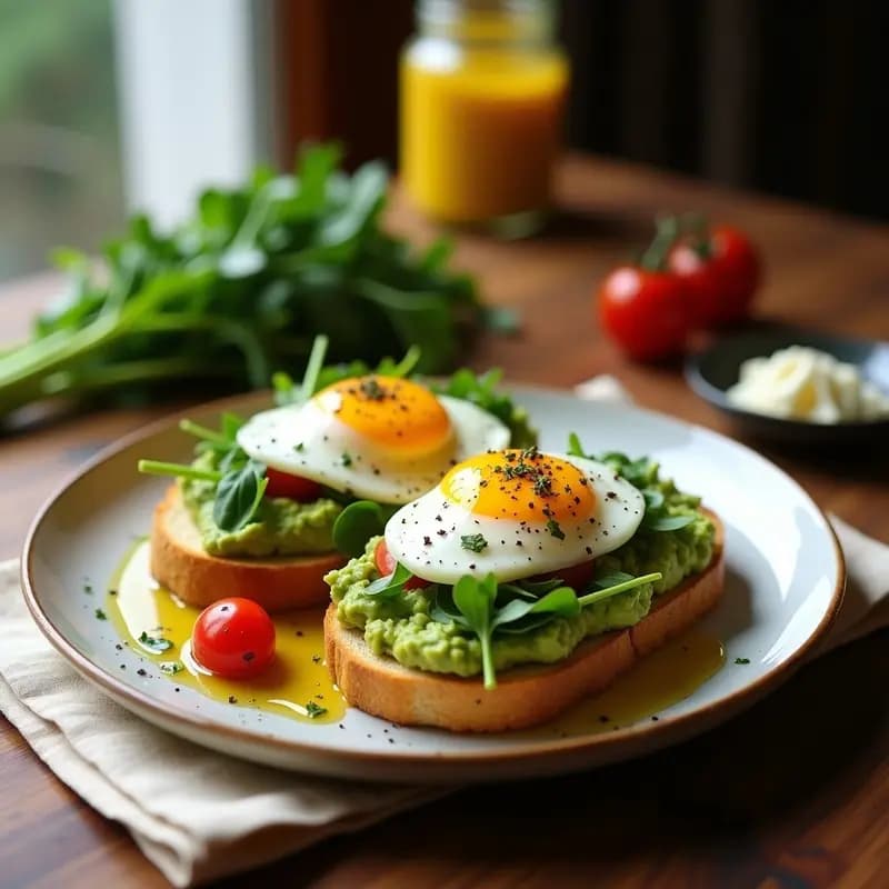 Tostadas de Aguacate y Huevos Pochados: Desayuno Mexicano con Toque Francés