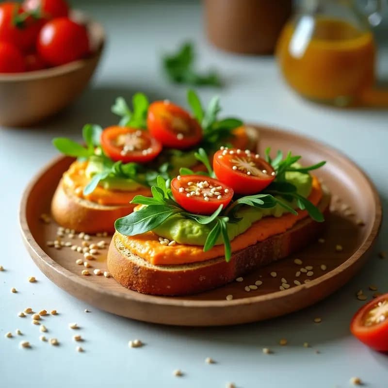 Tostadas de Aguacate y Hummus Picante: Receta Rápida para un Desayuno Saludable