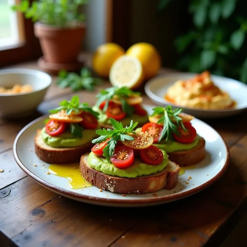 Tostadas de Aguacate y Hummus con Tofu Ahumado: Receta Vegana Alta en Proteína en 10 Minutos