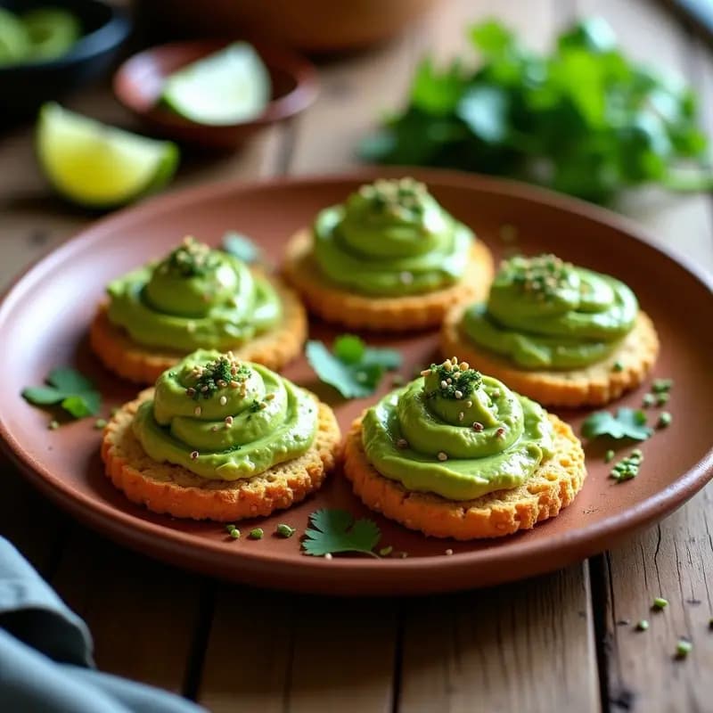 Tostadas de Pan de Ajonjolí con Guacamole y Salsa Chimichurri: Receta Mexicana y Argentina Fusion