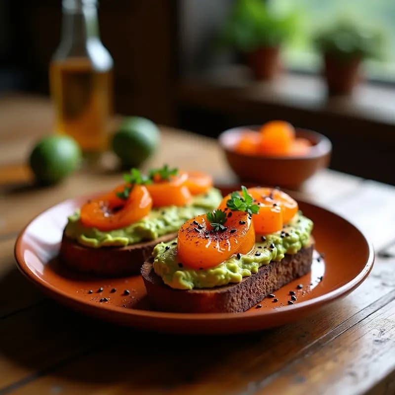 Tostadas de Pan de Algarroba con Aguacate y Huevas de Mojo Picón: Receta Canaria Sin Gluten