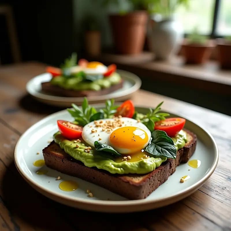 Tostadas de Pan de Algarroba con Avocado y Huevo Poché: Desayuno Sin Gluten y Alto en Fibra