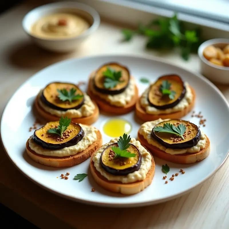 Tostadas de Avena con Hummus y Berenjena: Receta Vegana y Sin Gluten en 15 Minutos