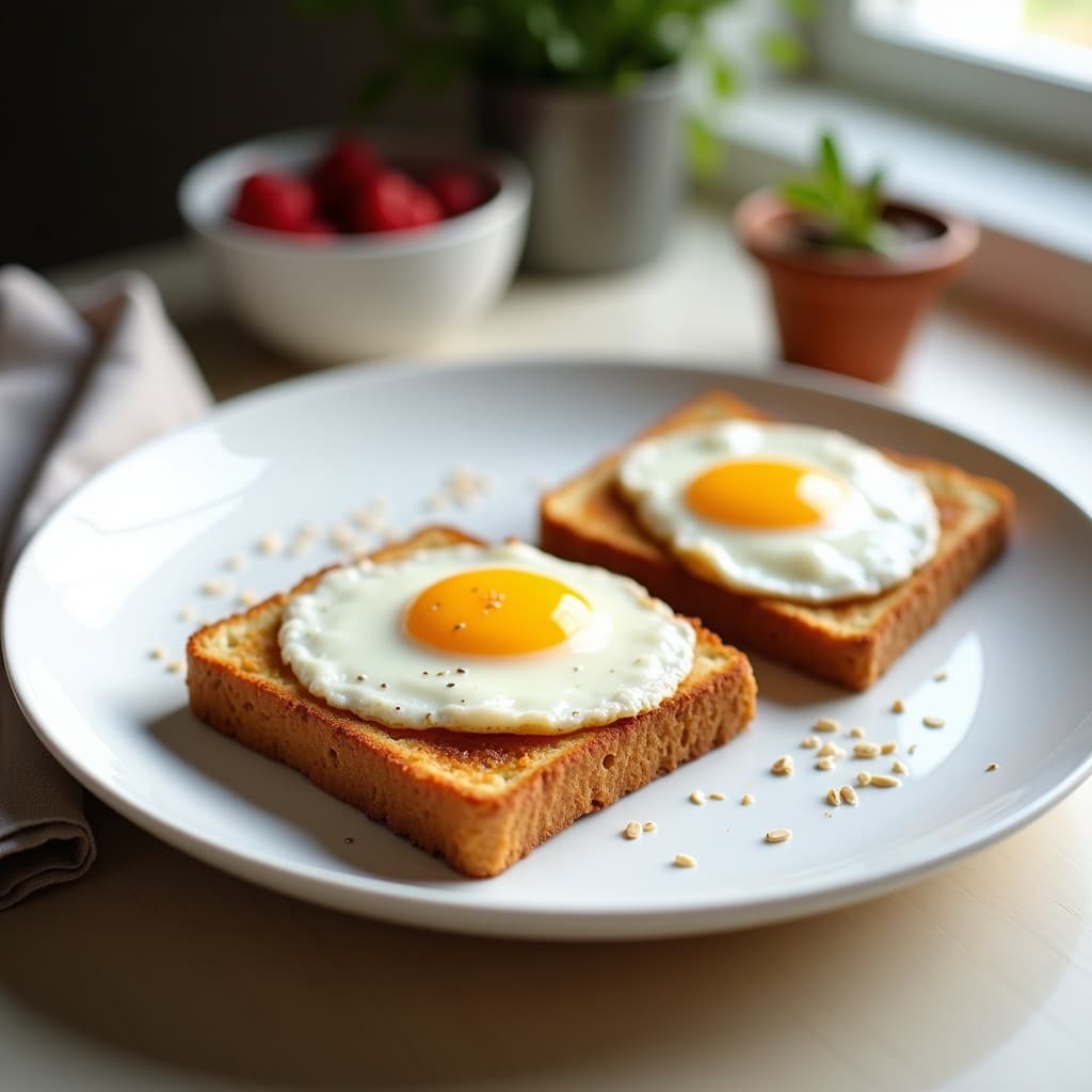 Tostadas de Avena y Plátano con Huevo Esponjoso: Desayuno Alto en Proteína en 10 Minutos