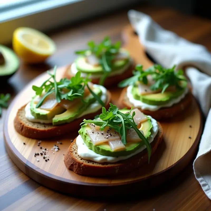Tostadas de Bacalao Ahumado y Aguacate: Receta Nordica Rápida y Elegante