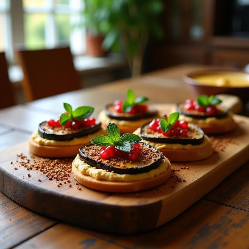 Tostadas de Berenjena Ahumada con Hummus y Zaatar: Receta Vegana Express en Airfryer