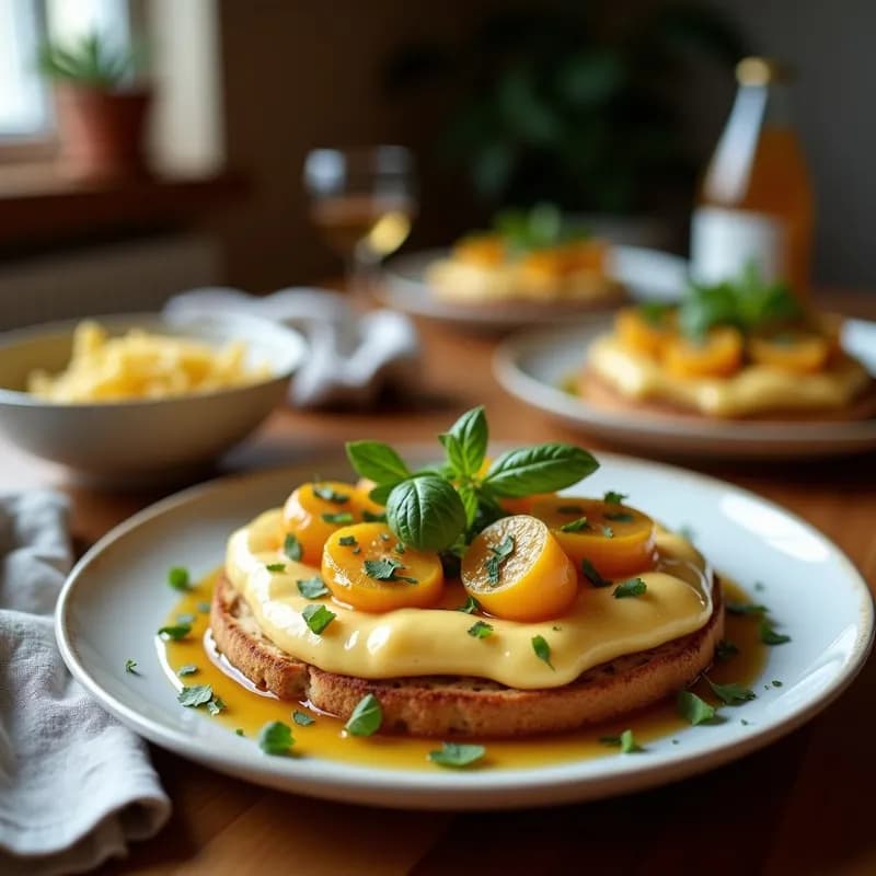 Tostadas de Berenjena Ahumada con Queso de Cabra y Miel: Receta en Airfryer Sin Aceite en 15 Minutos