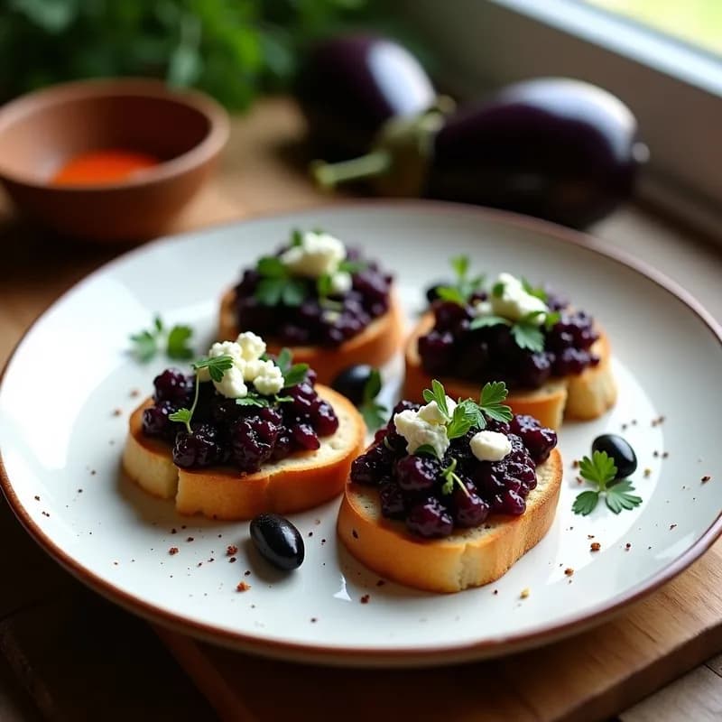 Tostadas con Caviar de Berenjena Ahumada: Receta Gourmet en 20 Minutos sin Horno
