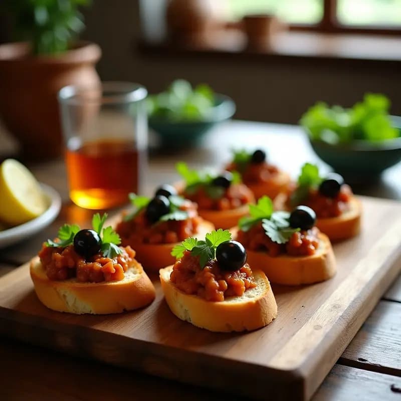Tostadas de Cazuela de Ave con Pimentón y Aceitunas: Receta Chilena para Aperitivo Rápido