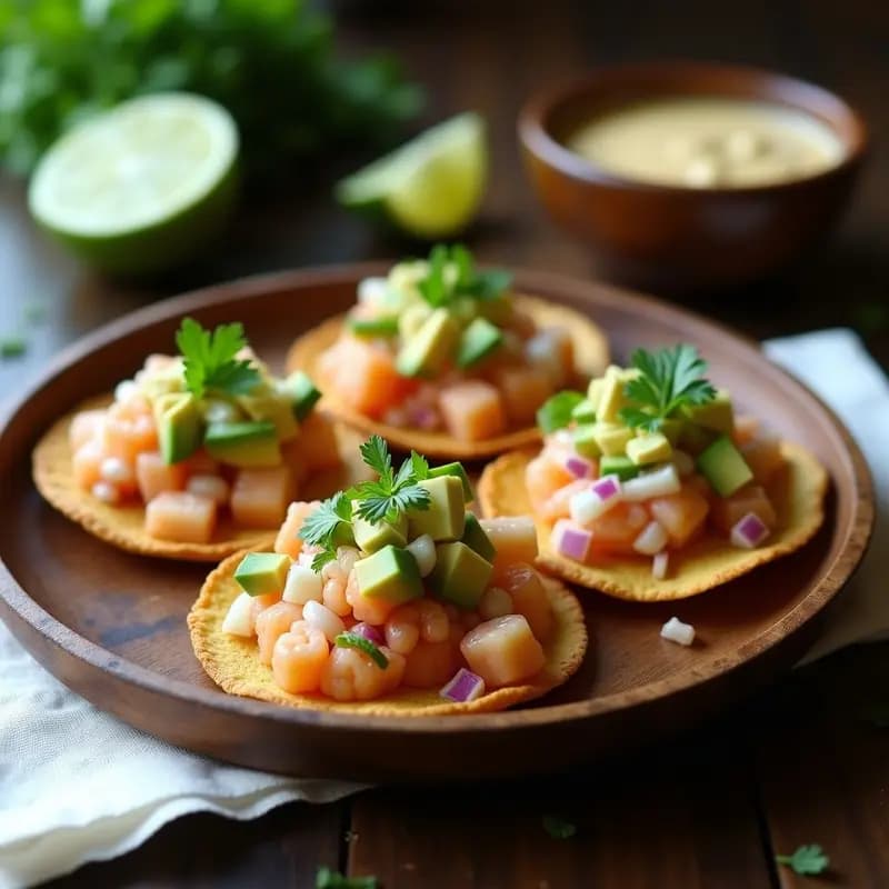Tostadas de Cebiche de Camarón con Salsa Tigre: Receta Peruana Express en 15 Minutos