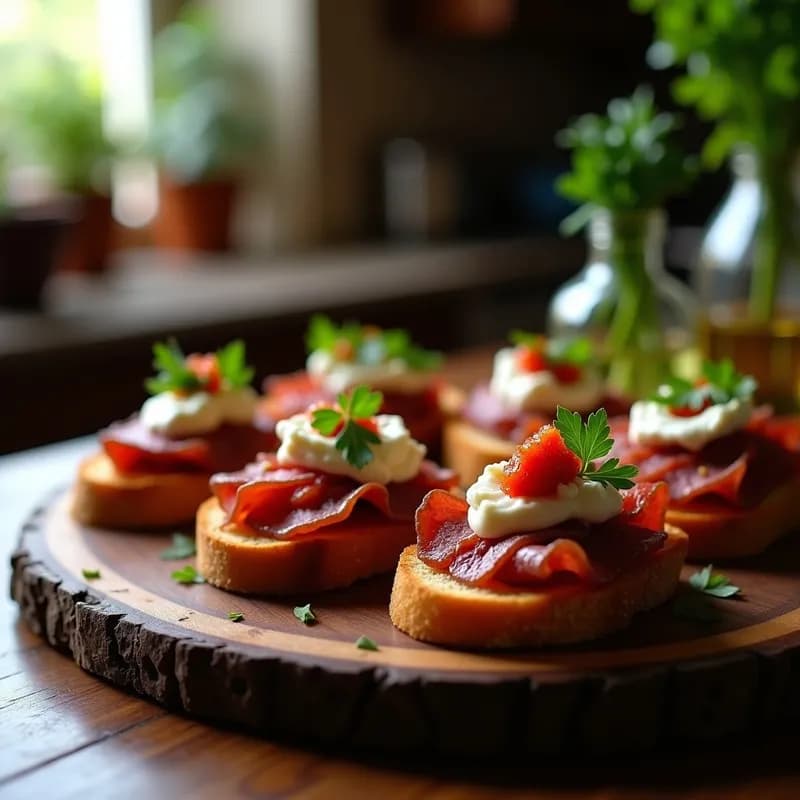 Tostadas de Cecina Ahumada con Mojo Picón: Receta Rápida y Alta en Proteína