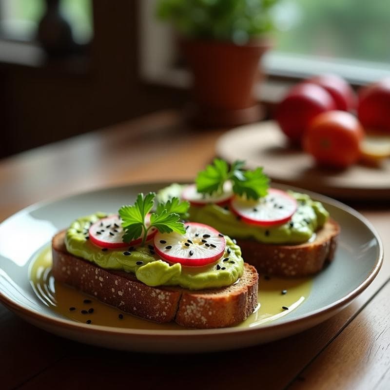 Tostadas de Pan de Centeno con Aguacate y Semillas de Amapola: Desayuno Alto en Fibra