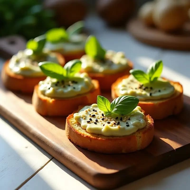 Tostadas de Pan de Centeno con Puré de Alcachofa y Aceitunas Taggiasche: Aperitivo Italiano Keto